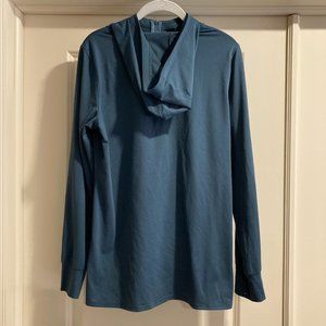 L.L. Bean Women's All-Day Active UPF Quarter-Zip Hoodie, Medium, Storm Blue